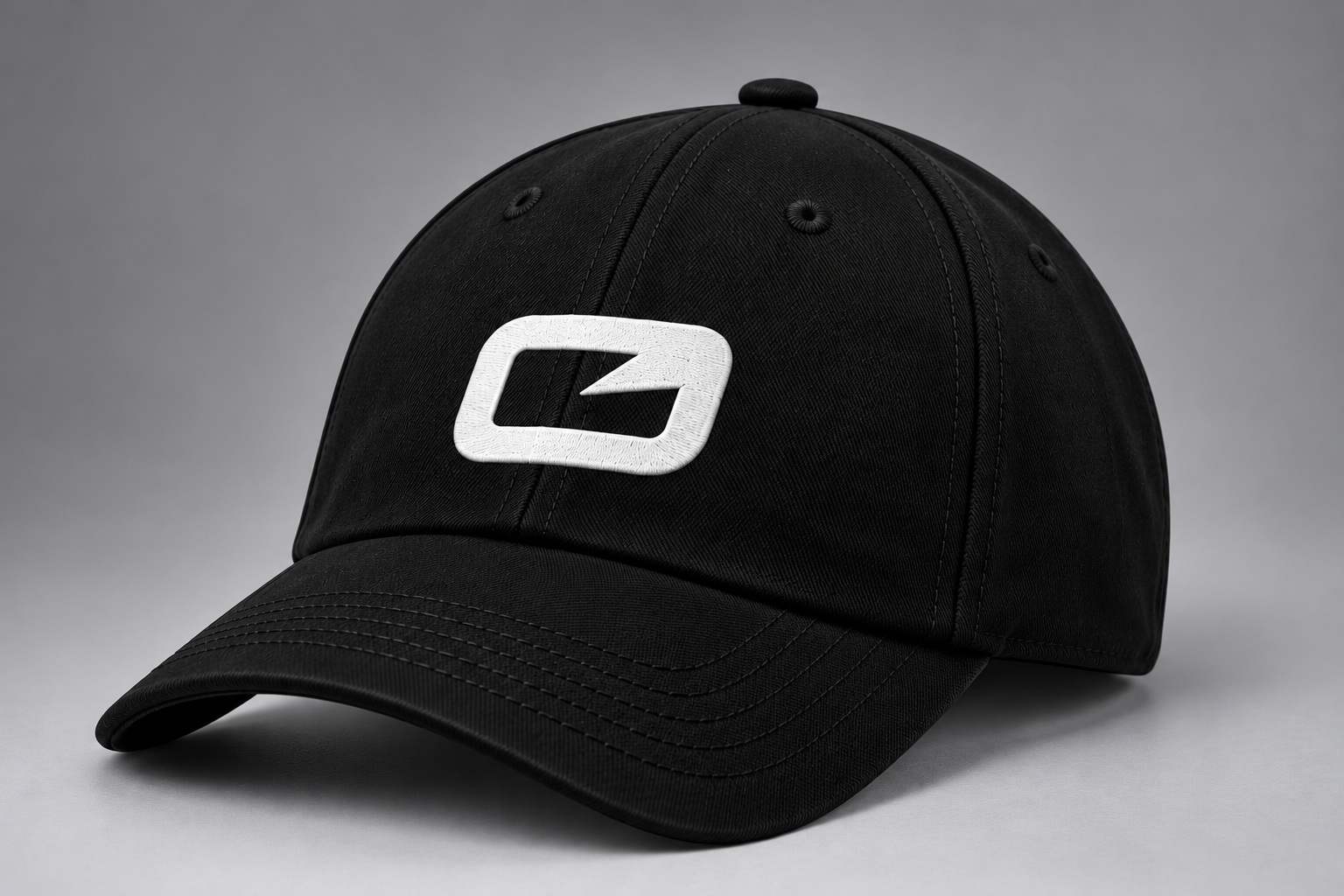 Black Cap with Bold Embroidered Logo